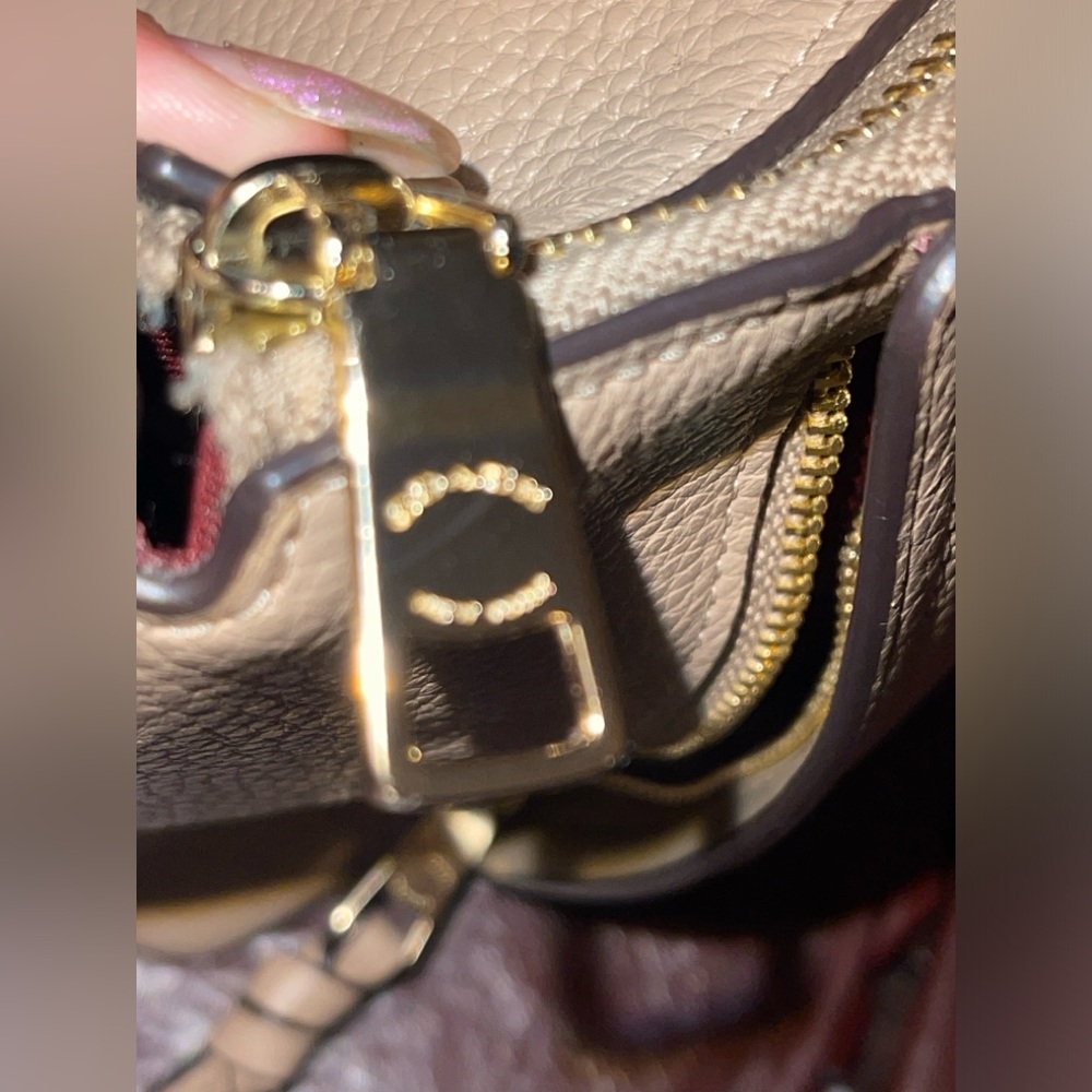Coach Pebbled Leather Crossbody Bag in Taupe - Picture 9 of 16